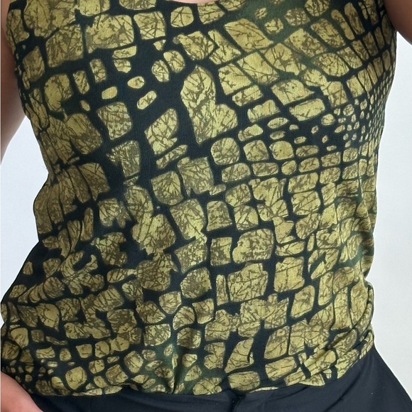 Cute Y2K Green Stretch Knit Printed Top Sleeveless Tank Top Summer Size/M-L - Picture 3 of 9